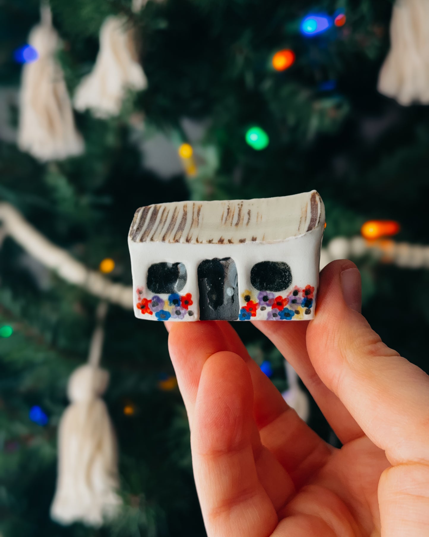 Mini Ceramic House, Tan Roof