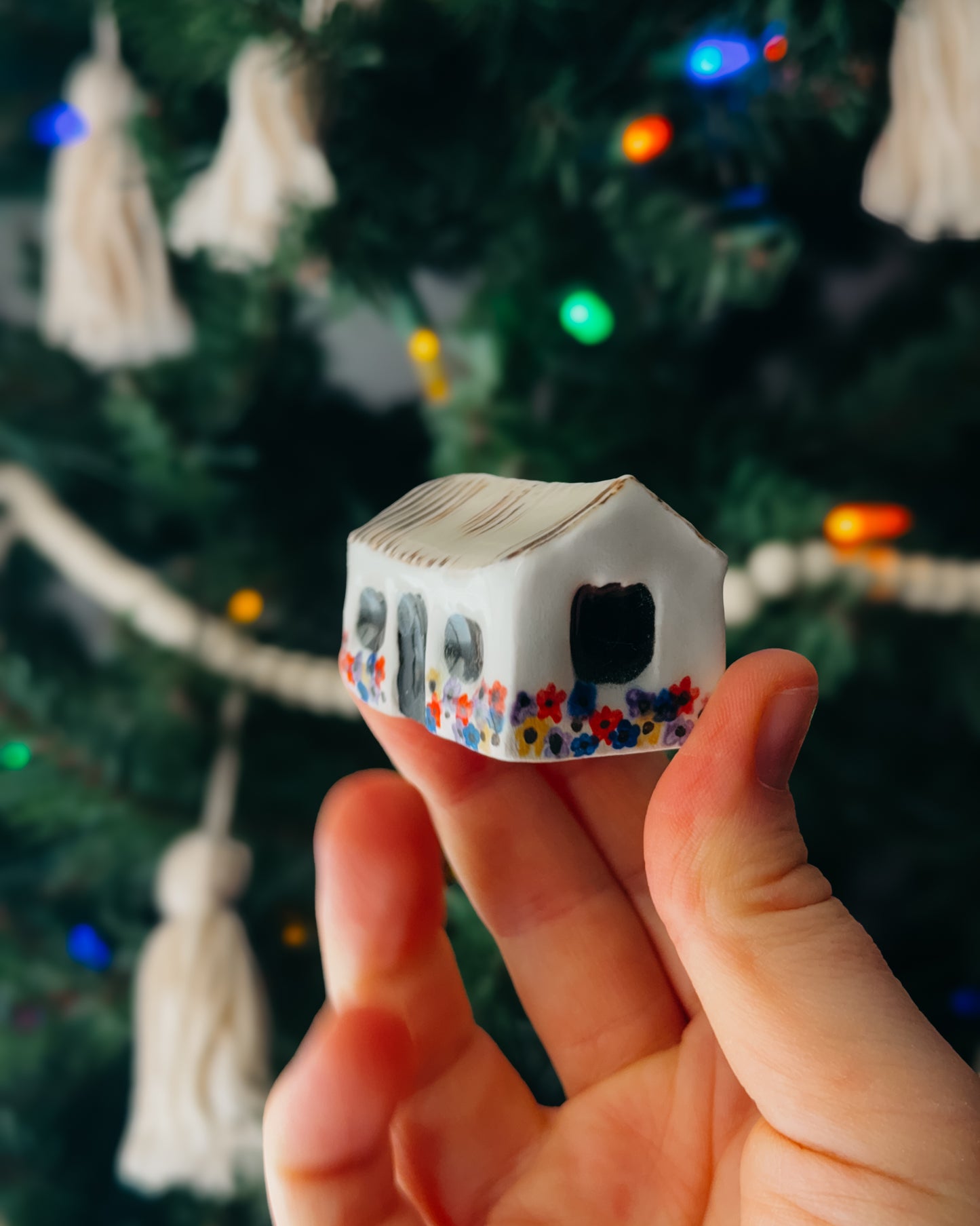 Mini Ceramic House, Tan Roof